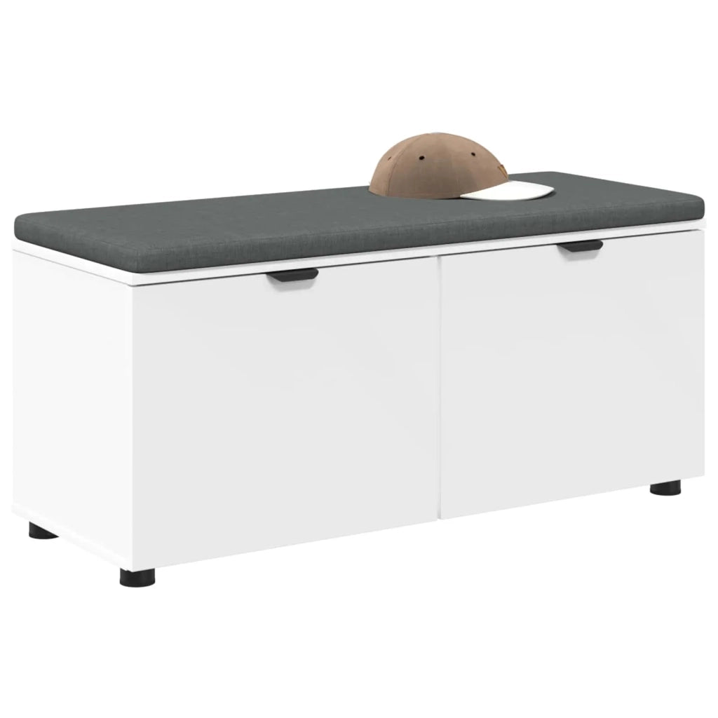 Panca per ingresso con cuscino-Sgabello-Panca da Corridoio Bianco 100 x 38 x 46 cm 109757