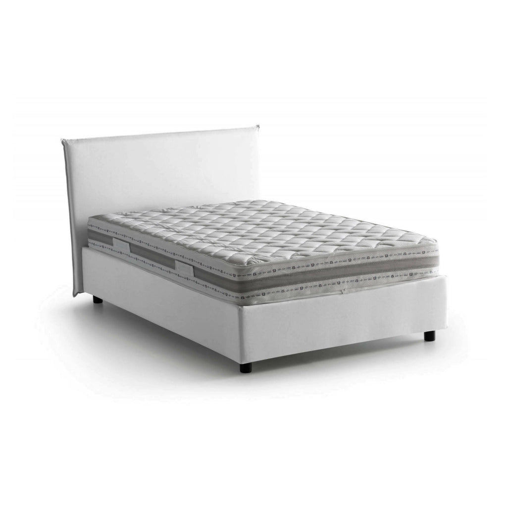 Alush, Letto Piazza e Mezza Materasso Incluso Made in Italy, Bianco