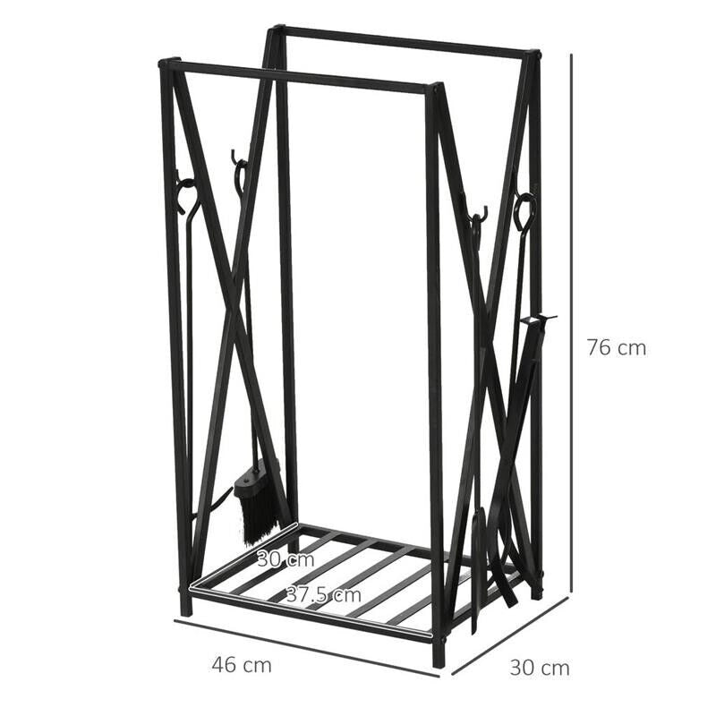 PORTALEGNA DA INTERNO ED ESTERNO IN ACCIAIO CON PALETTA SCOPINO PINZA 46X30X76CM