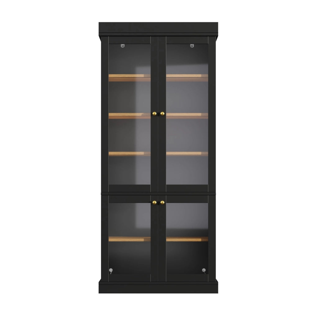 Mobile alto 80x40x180 cm con illuminazione LED multicolore e sistema antiribaltamento in MDF e metallo nero