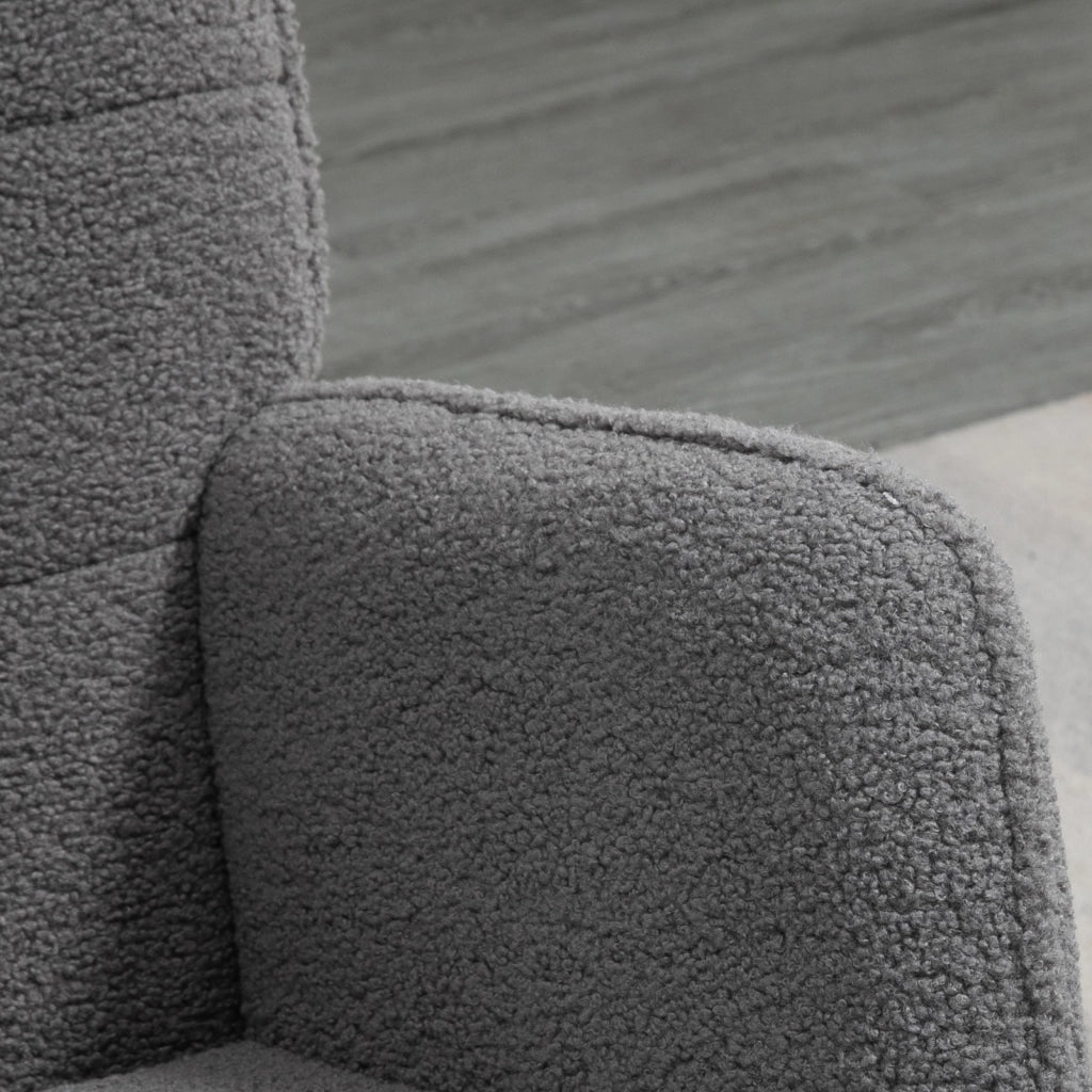 Poltrona a Dondolo 71x98x101 cm Imbottita in Legno e Acciaio Grigio Scuro