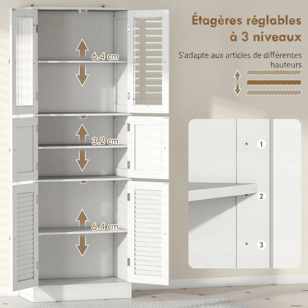 Mobile bagno alto con 6 ante ¨C zephmum ¨C bianco 120x30x80