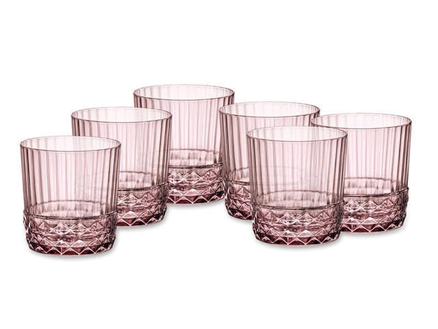 Bormioli Rocco Confezione 6 Bicchieri America' 20s Rocks Rose 30cl