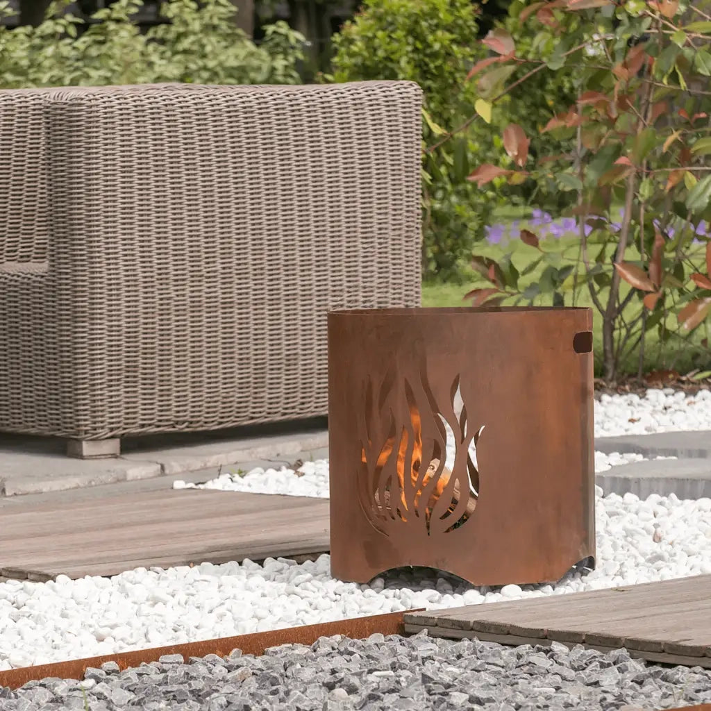 RedFire Braciere Artigianale da Giardino Kiruna Ruggine in Acciaio 441219