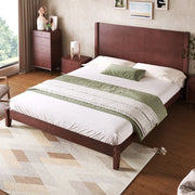 Letto a piattaforma 160x200 cm con testiera e rete a doghe; marrone