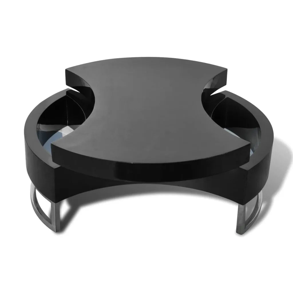 Tavolino da Salotto Forma Regolabile Nero Lucido 240425