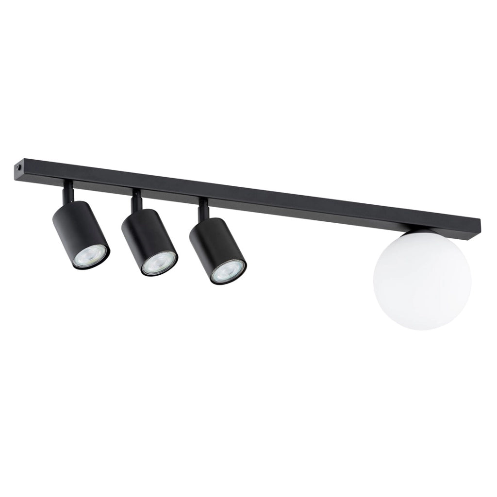Plafoniera Emibig Baster nera 70 cm 4 luci GU10/E14