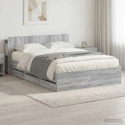 Telaio del letto con storage Sonoma grigio 140 x 200 cm