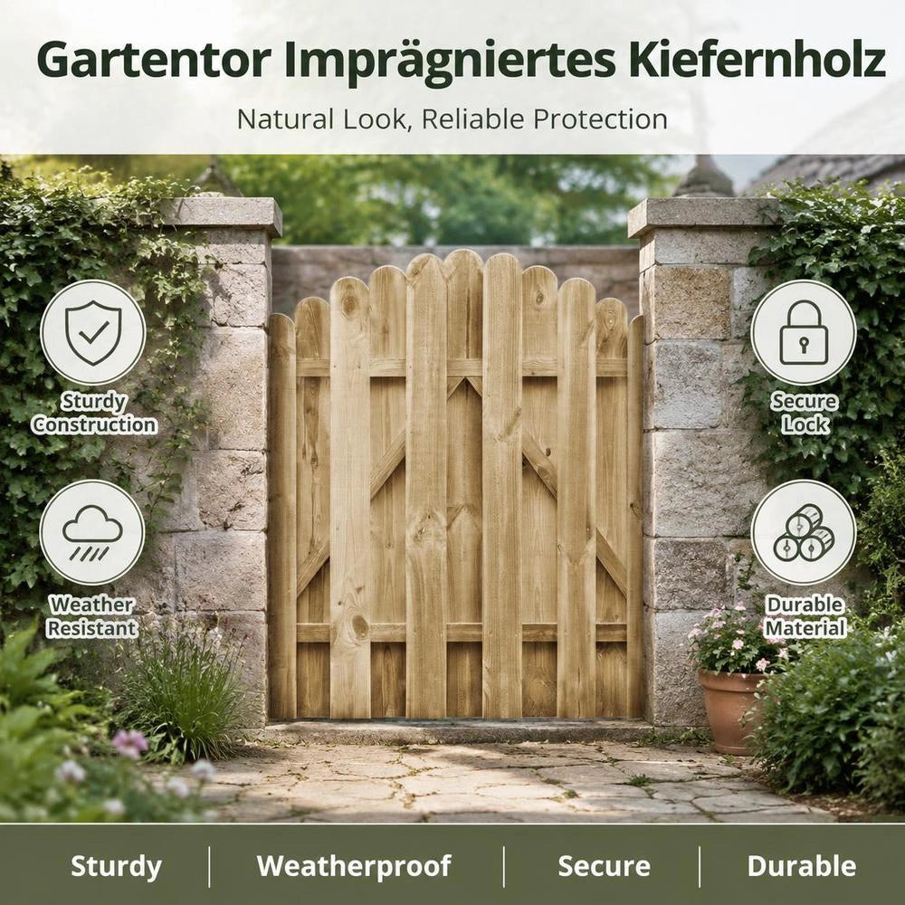 Garden Gate Made Of Impregnated Pine Wood, 100x100 Cm