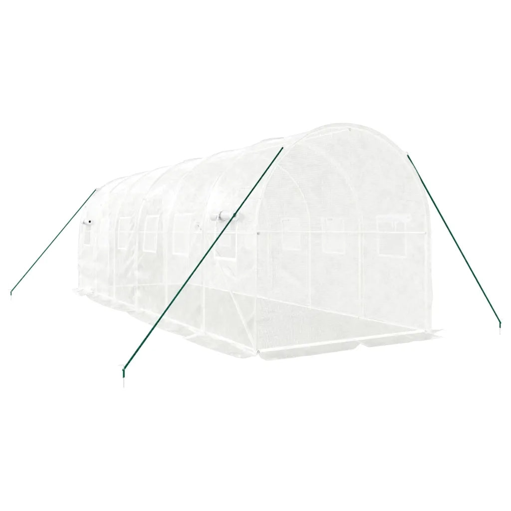Serra con Telaio in Acciaio Bianco 12 m² 6x2x2 m 3188029
