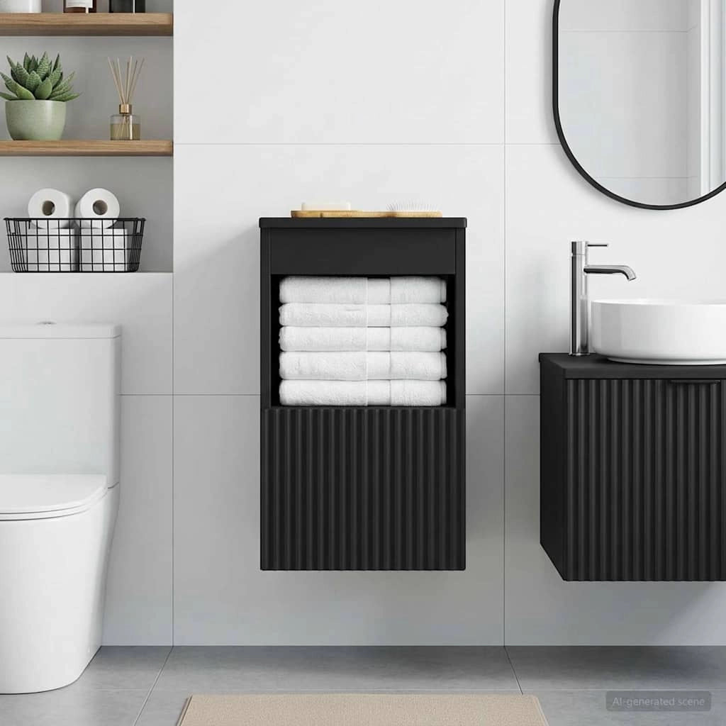 Mobile da Bagno Nero 30 x 35 x 50 cm Legno ingegnerizzato 890483
