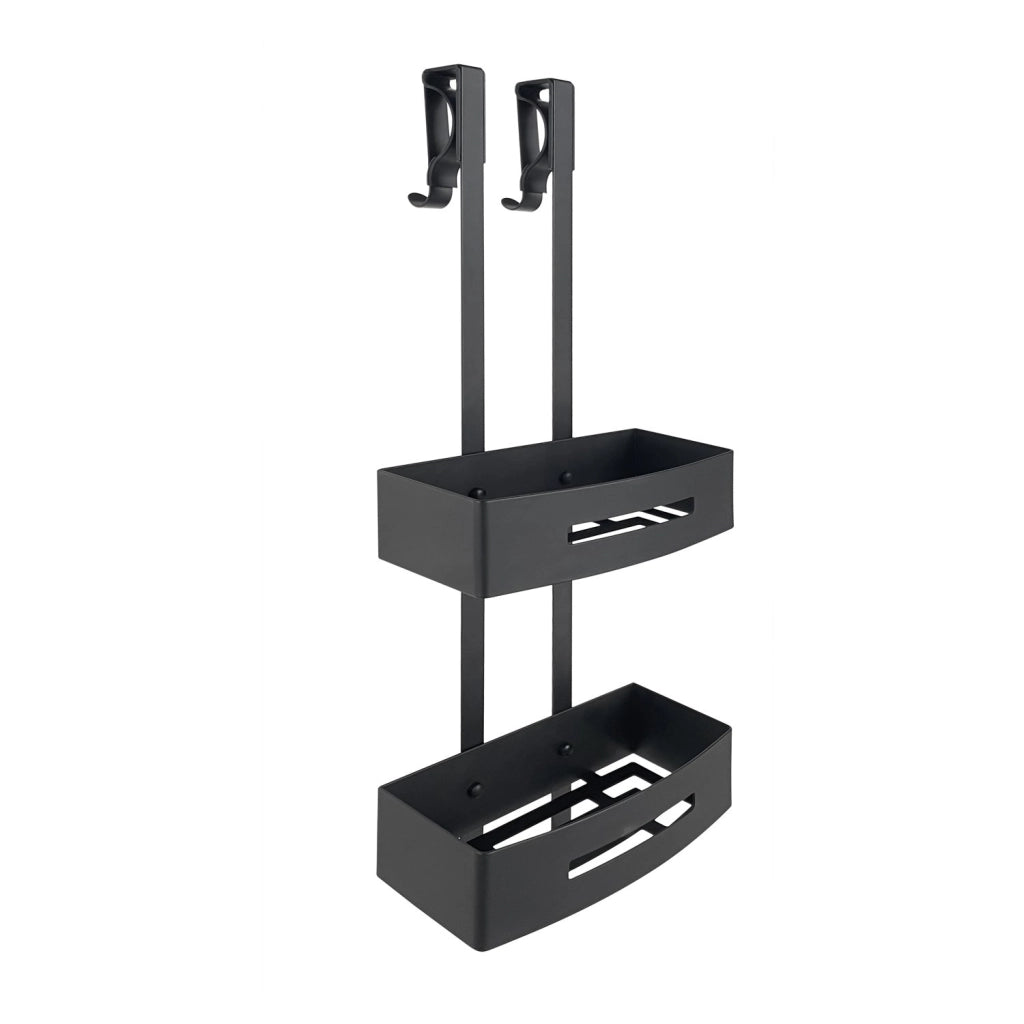 Portaoggetti appendibile 2 ripiani in acciaio inox AISI 304 Gedy serie POSEIDON - Nero Matt