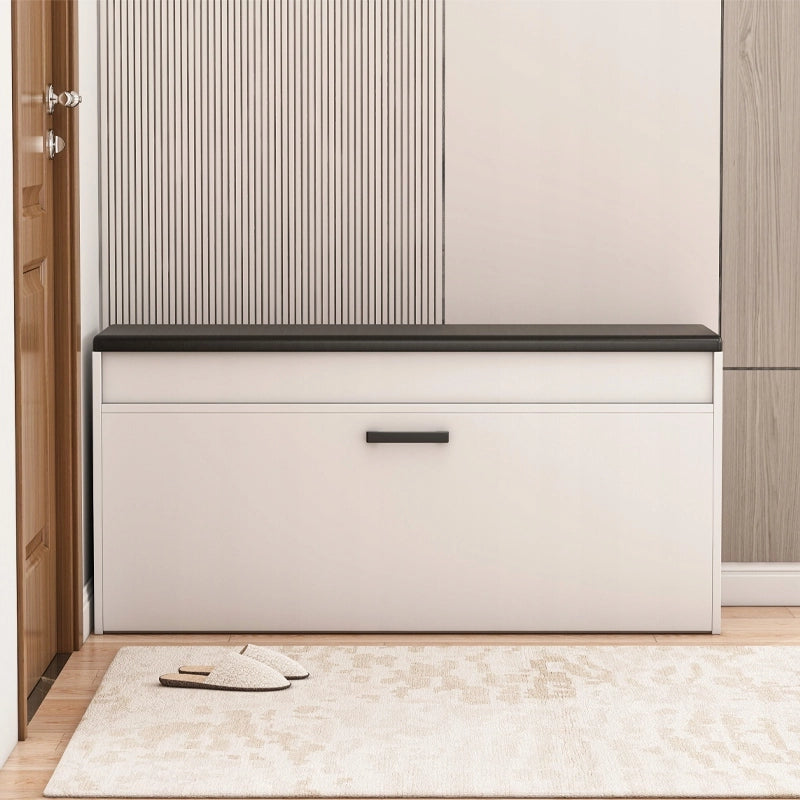 Armadio per scarpe con seduta e vano portaoggetti bianco grande 2 ripiani apribile 100 cm