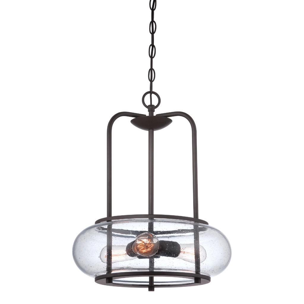 Lampadario Quoizel Trilogy bronzo antico 3xE27 Ø40,6