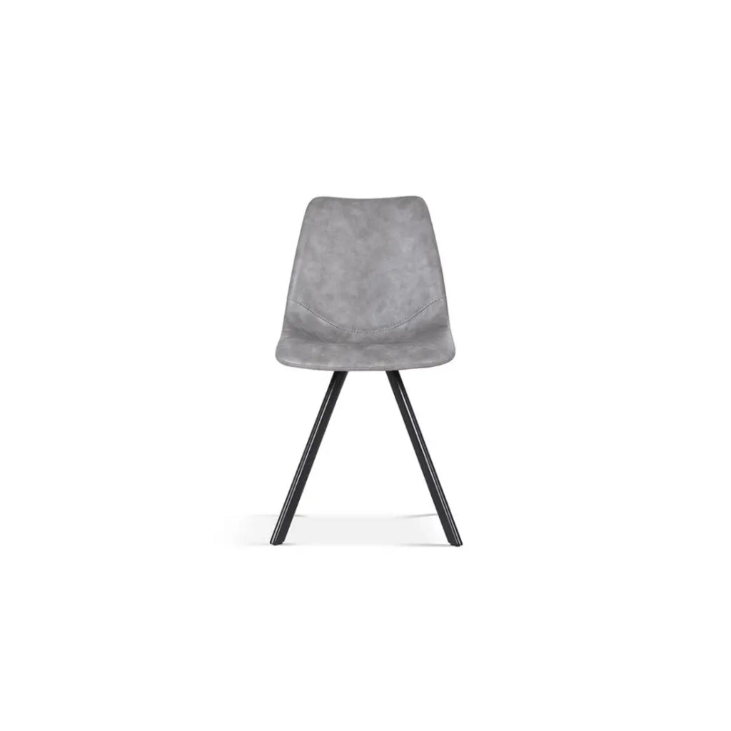 Sedia EMET – PU grigio scuro – Gambe in metallo – H83 x L46 x P60 cm