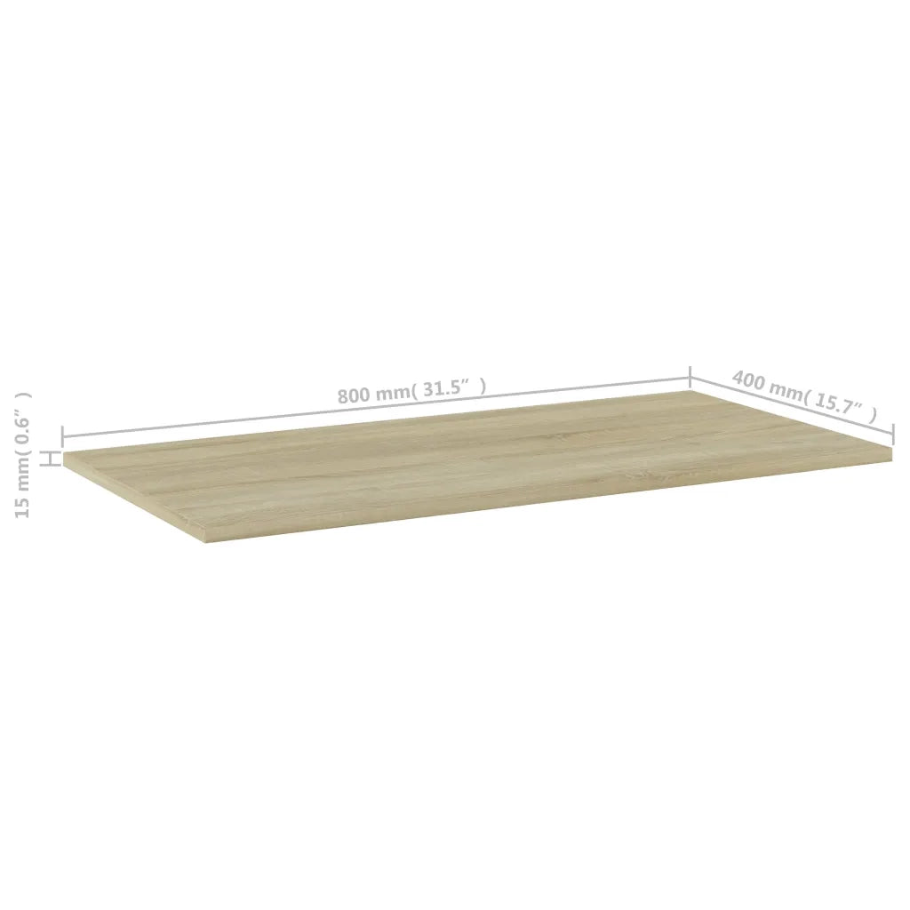Ripiani per Libreria 4 pz-Scaffale per Libri Rovere Sonoma 80x40x1,5cm Multistrato
