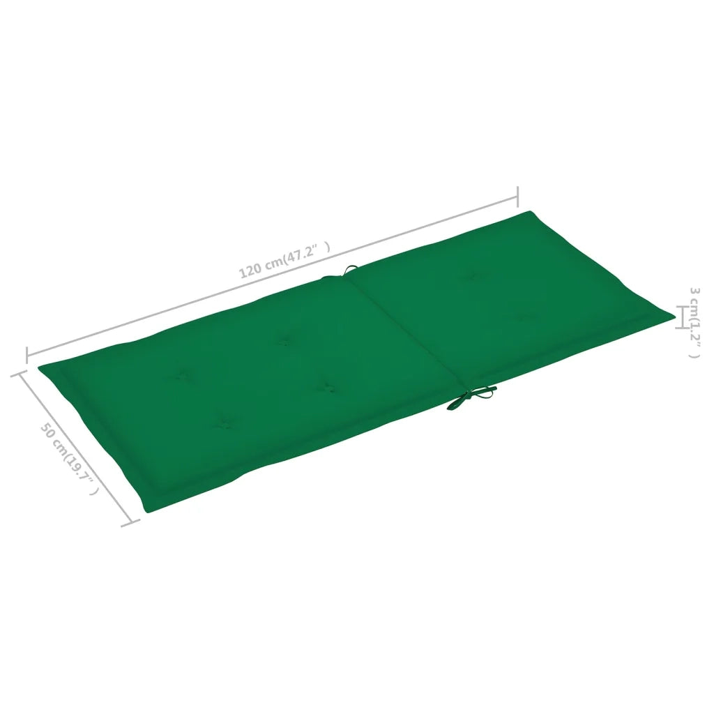 Sedie Giardino 4 pz con Cuscini Verdi in Massello di Teak 3065535