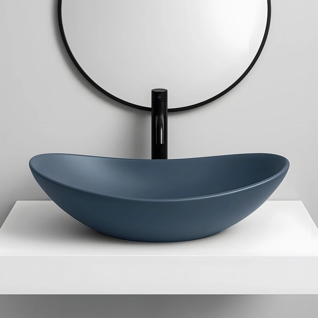 Lavabo Da Appoggio Rea Royal Blueberry Matt