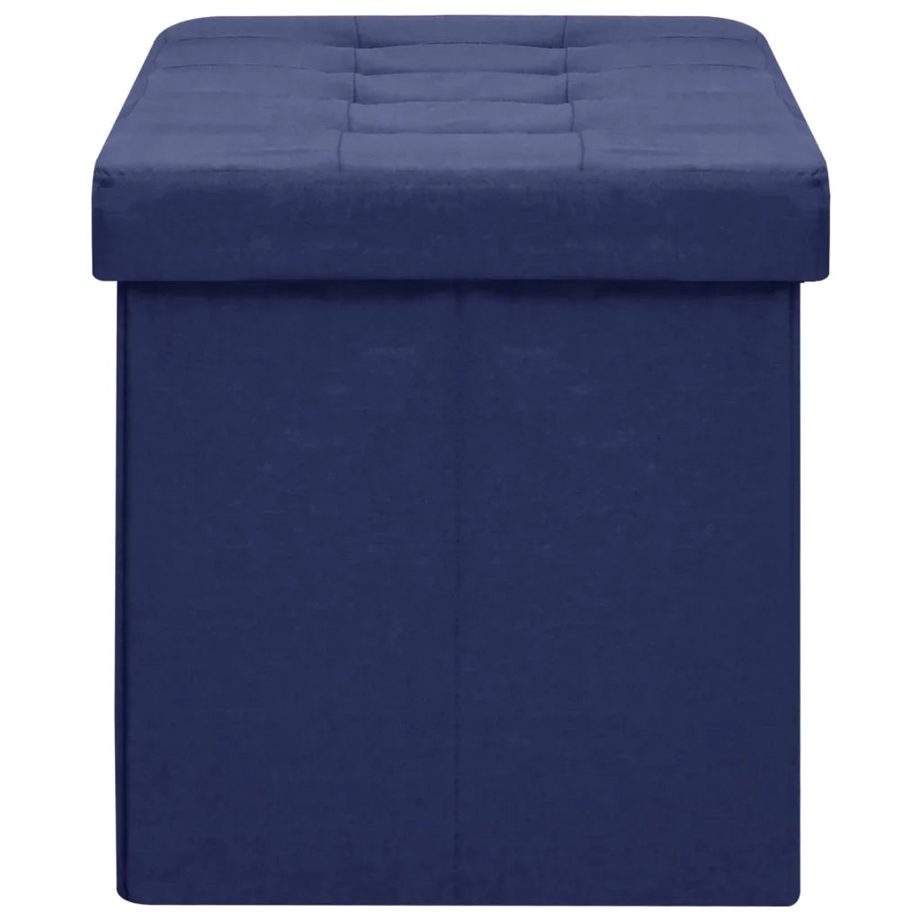 Cassapanca Pieghevole Blu in Simil Lino 338795