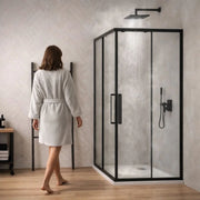 Cabina doccia angolare corner black cristallo 6 mm 90x90x195 cm