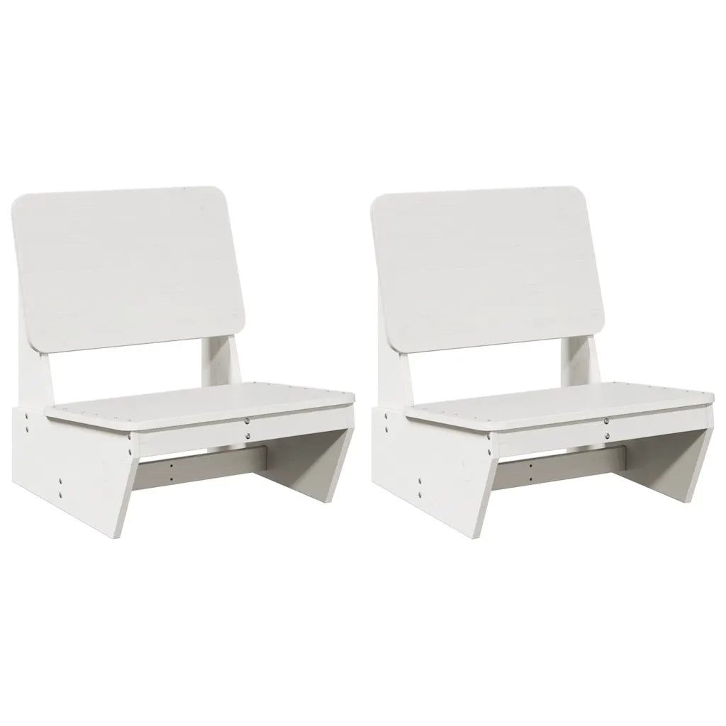 Sedie da Giardino 2 pz Bianche Legno Massello di Pino 859313
