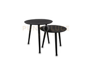 VILANA SET DI 2 TAVOLI ROTONDI STRUTTURA IN MDF 50CM NERI D.50-45CM