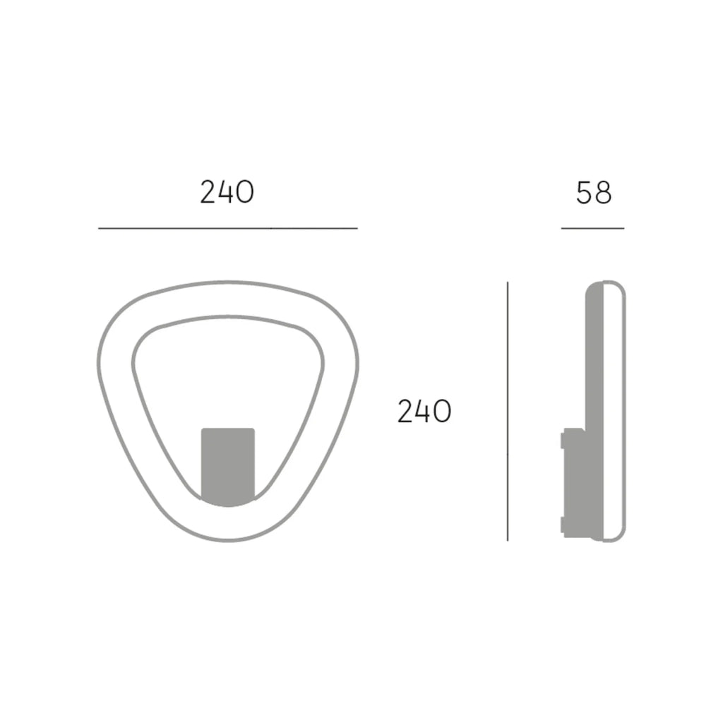 Applique Per Esterni Ed Interni In Alluminio Grigio Led 20W 2000Lm 3000K Daphne