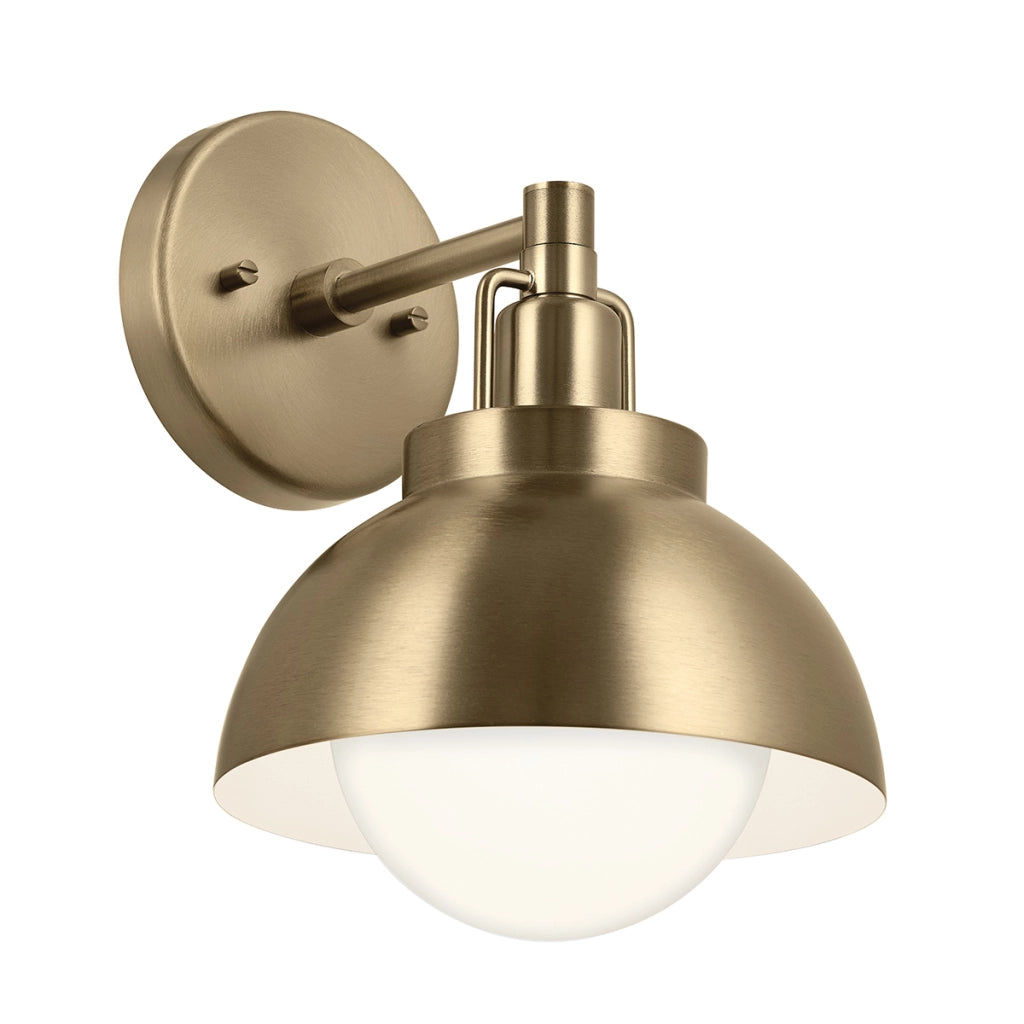 Lampada industriale ottone NIVA vetro opale E27 Kichler