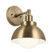Lampada industriale ottone NIVA vetro opale E27 Kichler