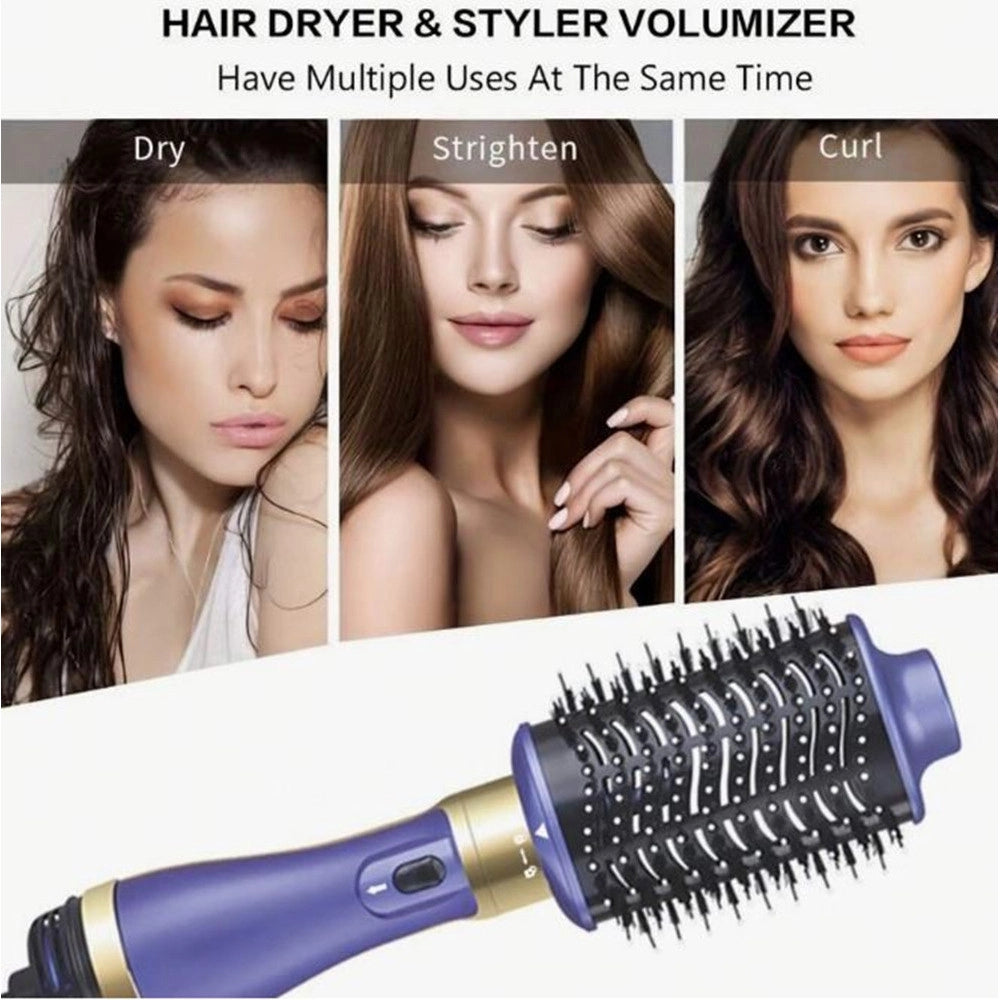 Trade Shop - Asciugacapelli Styler Volumizzante 2 In 1 Professionale Spazzola Elettrica Ad Aria Calda -