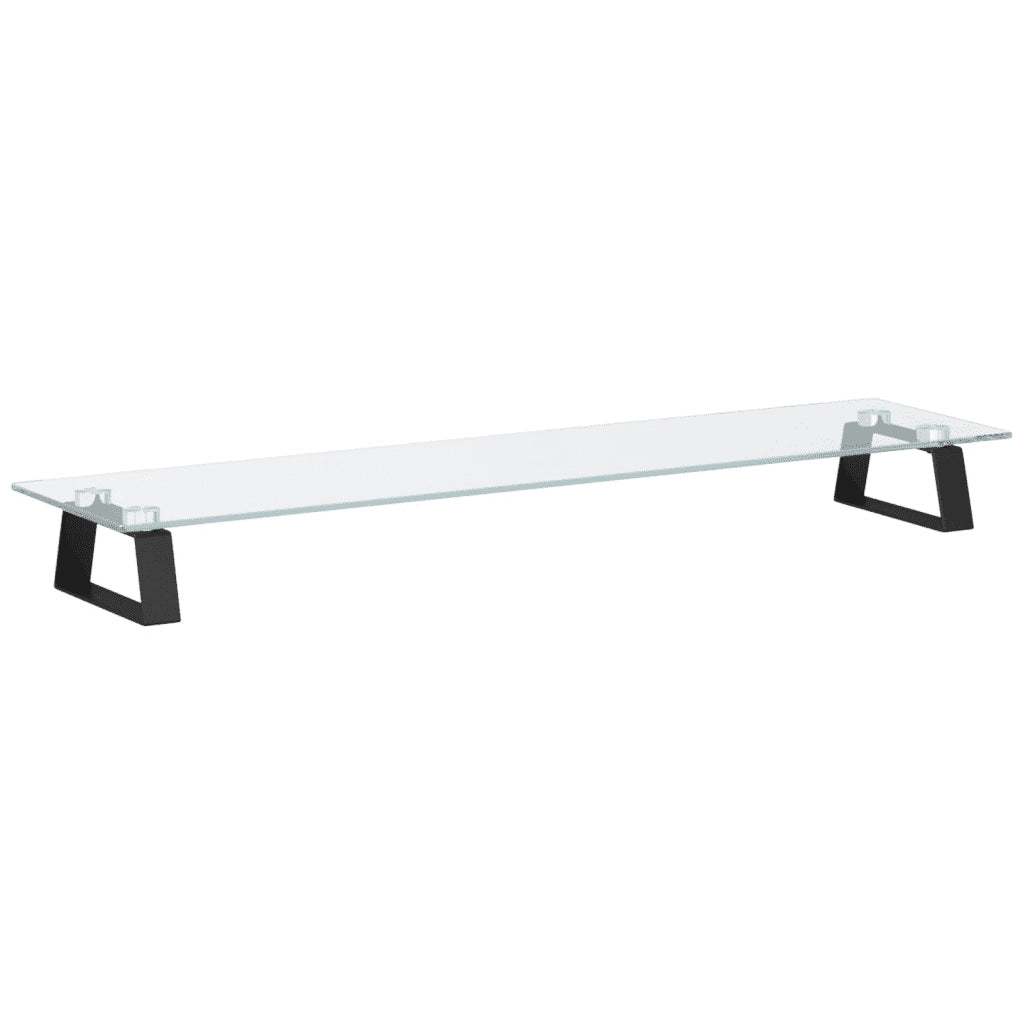 Supporto per Monitor Nero 80x20x8cm Vetro Temperato e Metallo 374225