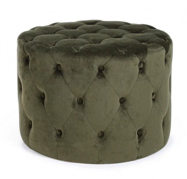 Pouf Lorella  in Tessuto effetto Velluto Forest