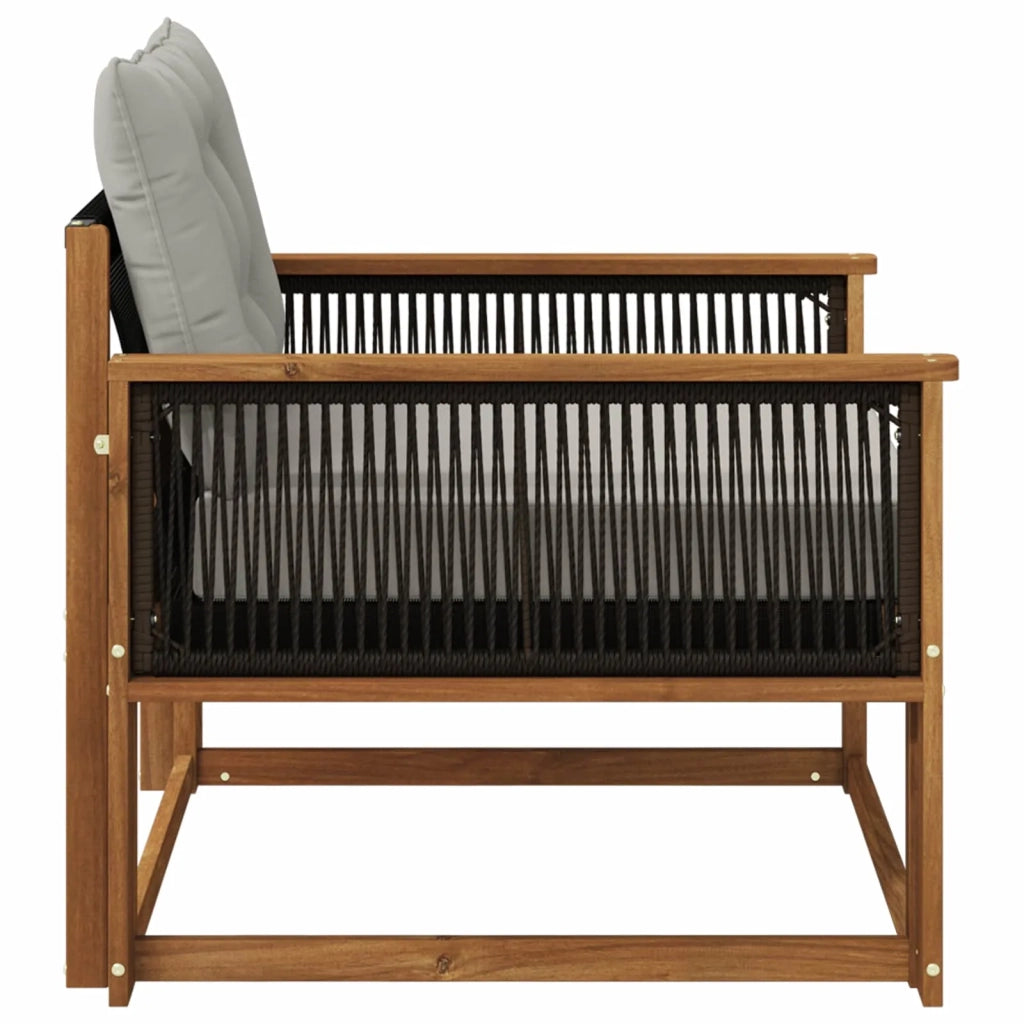 Set di divani da esterno-Sofa da giardino Legno di Acacia Massello e Textilene 755640