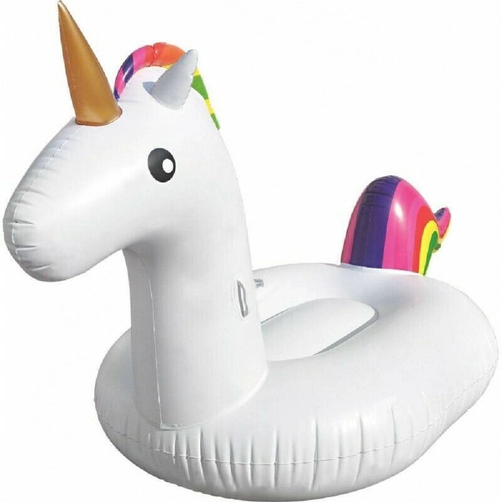 Trade Shop - Unicorno Gigante Gonfiabile Galleggiante Isola Mare Piscina 2 X 1 X 0,9 Mt -