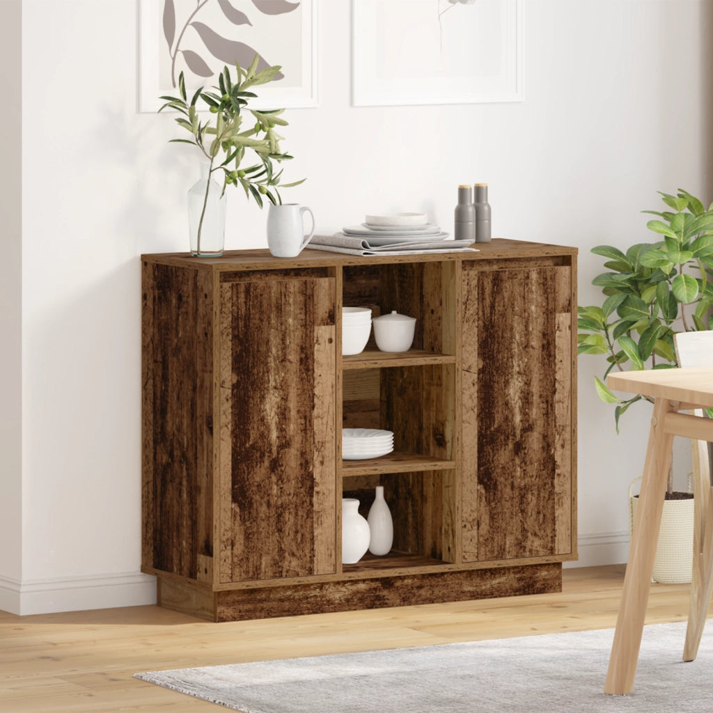 Mobile Sideboard con LED in Legno Vecchio 90x32x75 cm in Legno Ingengnerizzato