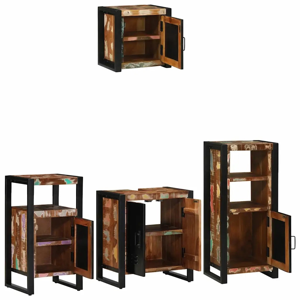 Set di mobili per il bagno 4 pcs Legno Recuperato Massello 3305647
