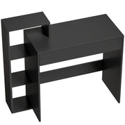 Scrivania PC Moderna 100x40x90 cm con 3 Ripiani Aperti e Cassetto in Legno Nero