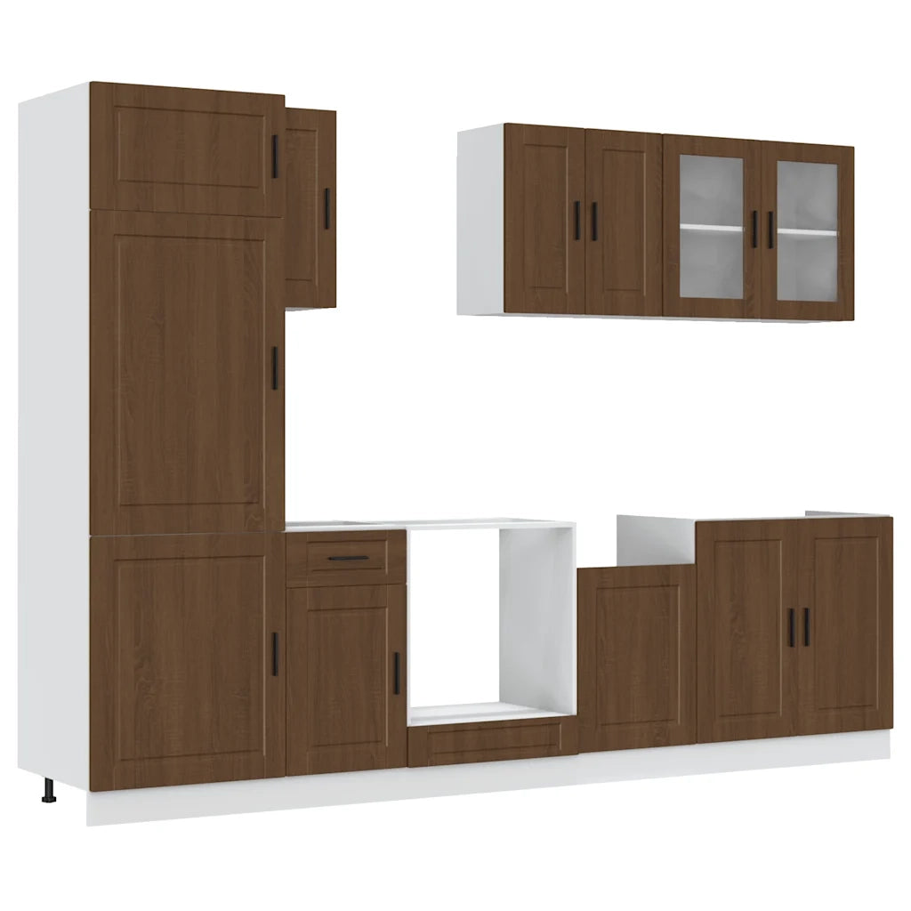 Set Mobili da Cucina 8 pz Kalmar Rovere Marrone in Truciolato 3314818