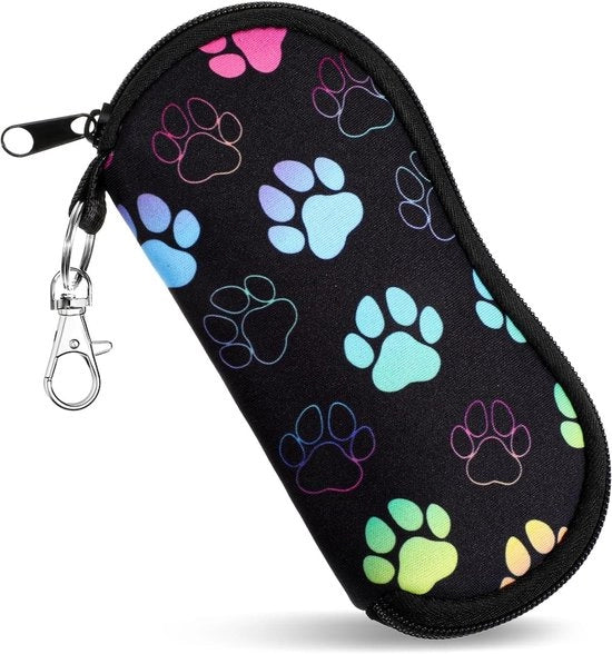 Casochi per occhiali da sole in neoprene con chiusura a rits, protezione per occhiali caduti, accessori da viaggio, unico modello, colore variabile.