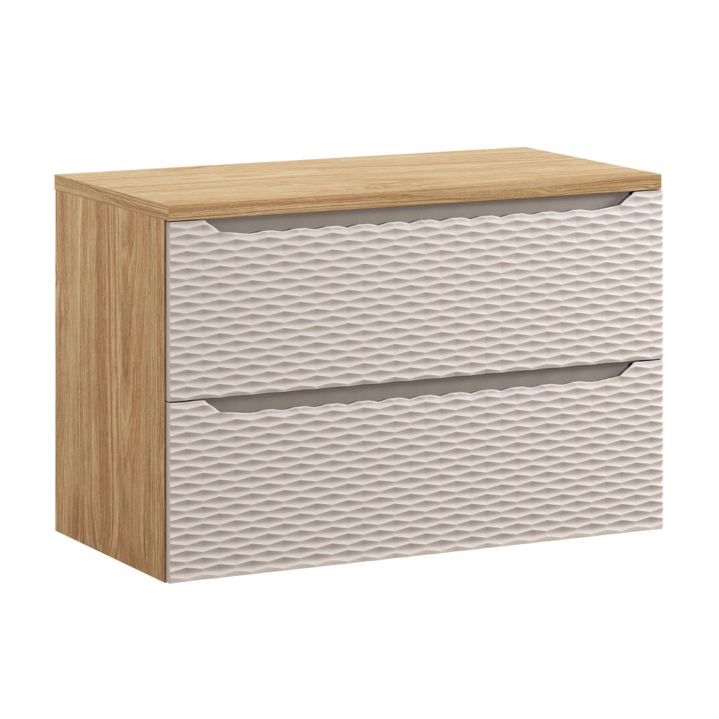 Set mobili bagno 90 cm con piano Ocean Beige 90 x 1401 x 46 cm