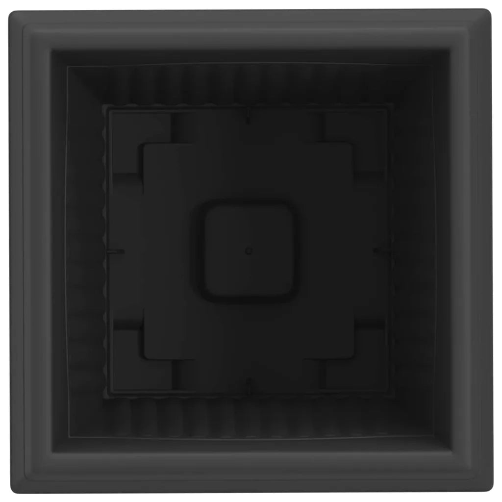 Vaso quadrato per fiori 6 pcs Nero 33 x 33 x 26 cm Plastica