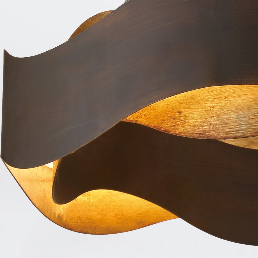 Lampada sospesa moderna tonda Ø85 bronzo oro LED 105W Vaughan