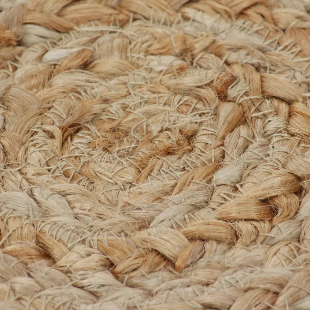 Tappeto in Juta con Design Intrecciato 120 cm Rotondo 245343