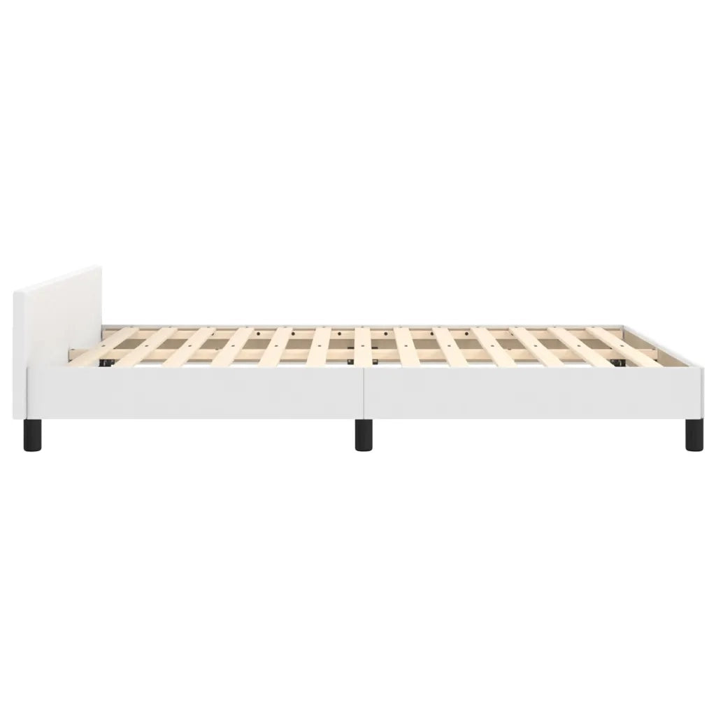 Giroletto con Testiera Bianco 140x200 cm in Similpelle