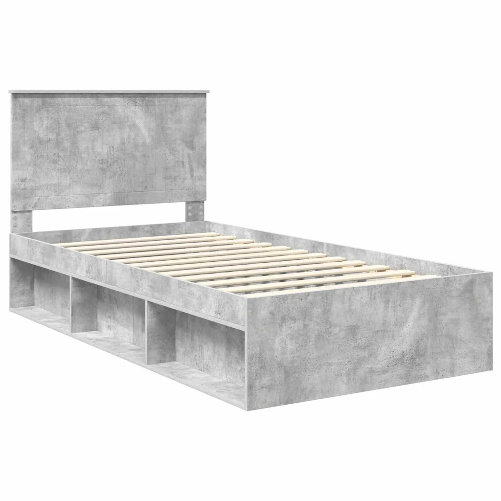 Struttura del letto Grigio Concretè 100 x 200 cm Pino massello