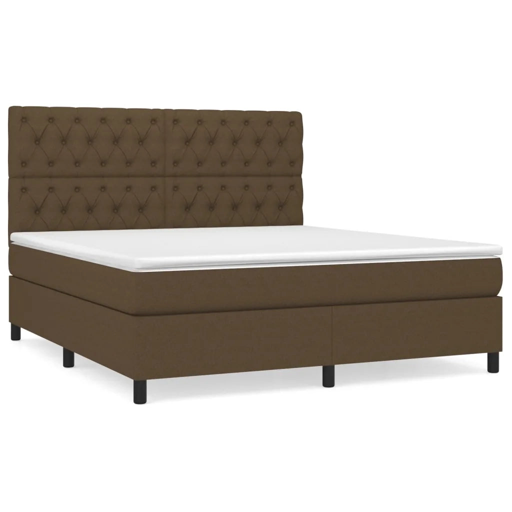 Giroletto a Molle con Materasso Marrone Scuro 160x200cm Tessuto cod mxl 49349