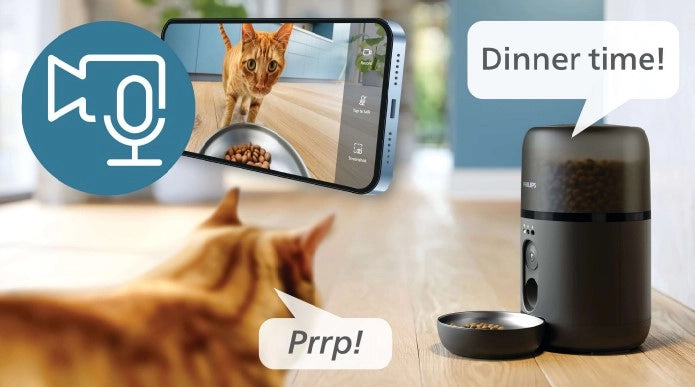 Philips serie 5000 distributore di cibo smart con telecamera pet series paw5320/02