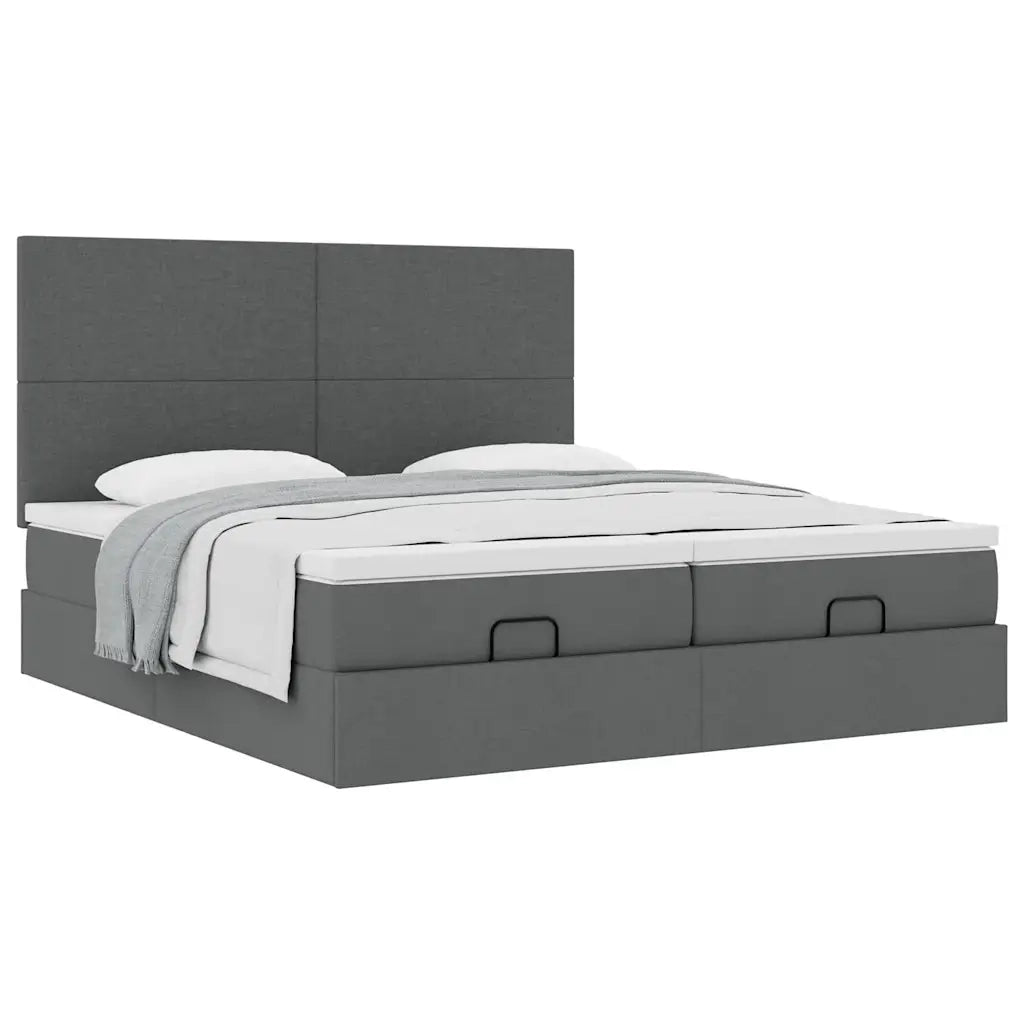 Struttura Letto Pouf con Materassi 200x200 cm in Tessuto 3313679