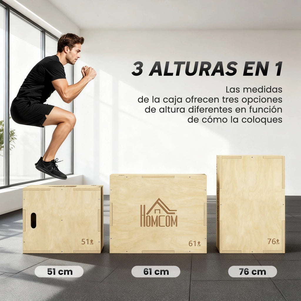 Caj¨®n de Salto 3 in 1 ¨C zephmum ¨C 61x51x76 cm Legno Naturale