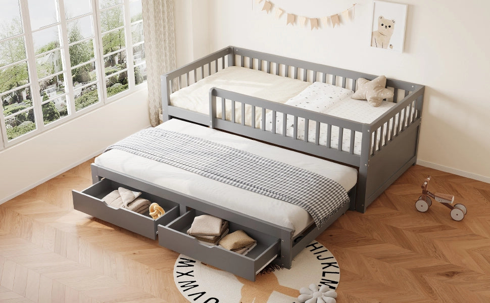 divano letto in legno grigio 90 x 200 cm